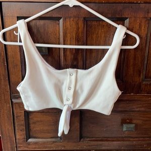 🌺white ribbed bikini top